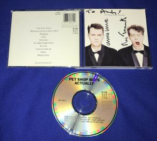 Oop Rare Hand Signed Pet Shop Boys Actually Cd Autograph