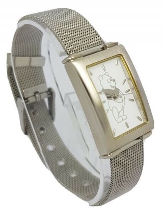 Rare Disney Winnie The Pooh Stainless Steel Bracelet Strap Watch A8