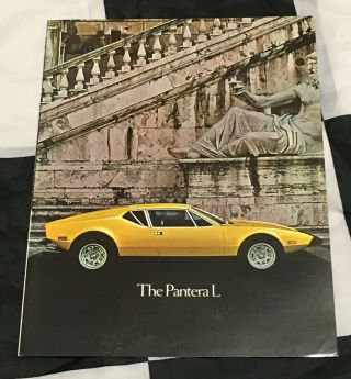 1973 De Tomaso Pantera L Ford Ghia Sales Brochure Prospekt English Rare
