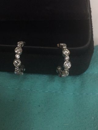 Tiffany & Co.  Jazz Diamond Hoop Platinum Earrings Rare