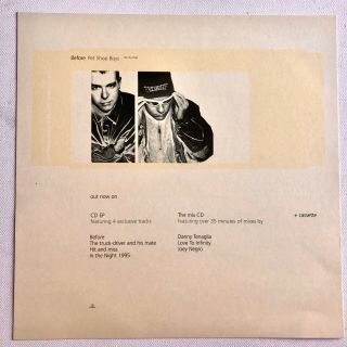 Pet Shop Boys - Before Rare Promo Record Cd Advert 12” Print