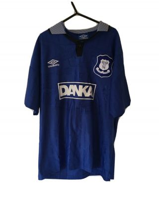 Everton Home Shirt 1995/1996 Large Retro Vintage Rare Danka Umbro