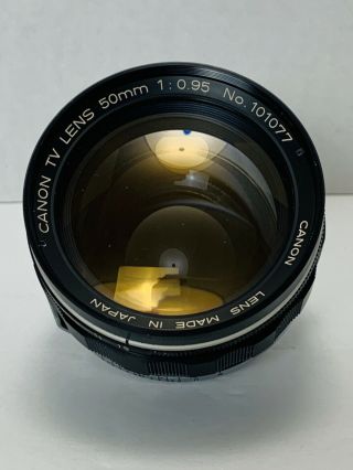 Vintage Canon 50mm F/0.  95 Lens No.  101077 Rare Find - Lens