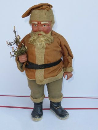 Antique Rare Version German Belsnickle Santa Claus St Nick Candy Container 14 "