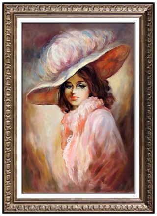 Julian Ritter Female Portrait Painting Oil On Board Signed Artwork Rare 2