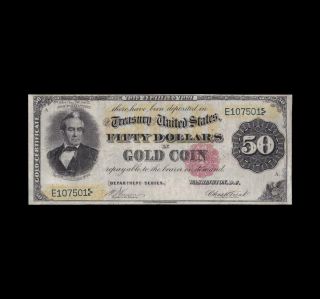 Ultra Rare 1882 $50 Gold Certificate Very Fine