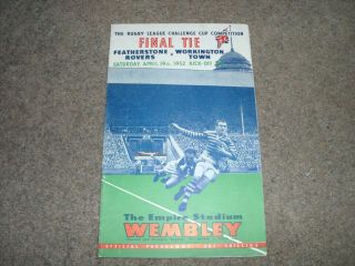 Rare 1952 Rugby League Challenge Cup Final Featherstone Rovers V Workington Town
