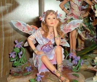 Christine Haworth Faerie Poppet Leonardo Fairy Figurine " Violet " V.  Rare
