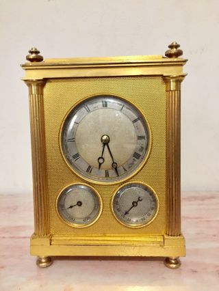 Very Rare French Double Gong Striking Date And Calendar Repeater Carriage Clock
