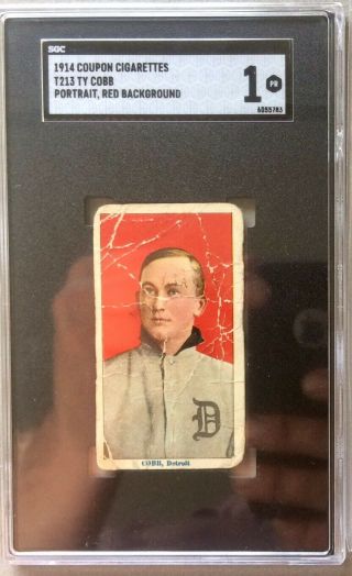 Ty Cobb Red Portrait T213 Coupon 50x Rare Than T206