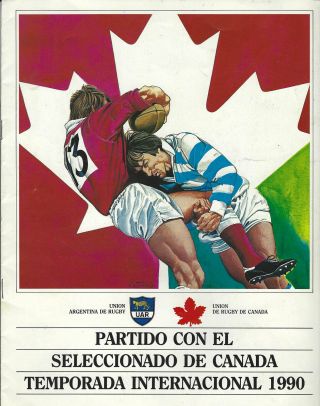 Argentina V Canada 16 Jun 1990 At Buenos Aires Rugby Programme Rare
