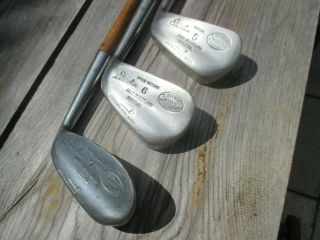 Rare Vintage Set Stewart Of St Andrews Wood Hickory Shaft Stainless Golf Clubs
