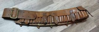 Rare Named Orig Leather Cartrdige Ammo Belt " Nwmp " North West Mounted Police