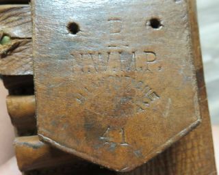 Rare Named Orig Leather Cartrdige Ammo Belt 