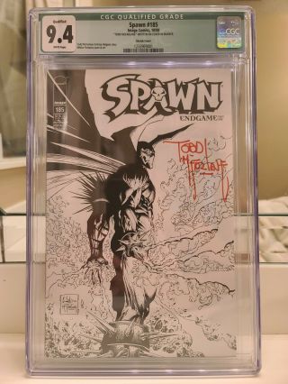 Spawn 185 Whilce Portacio Sketch Variant Extremely Rare Comic Cgc 9.  4 Incentive