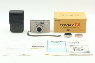 Rare Metal Hood & Cap [mint In Box] Contax T3 Camera Double Teeth From Japan