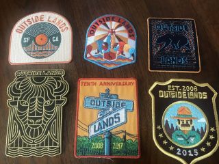 Outside Lands Music Festival Patches - 6 Patches Various Years - Rare