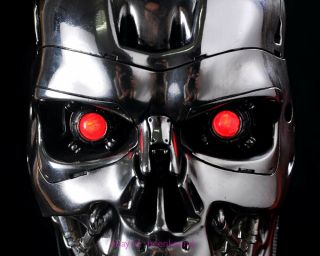 Perfect Terminator Arnold T2 T800 Endoskeleton Skull Resin Statue Bust Led Stock 3