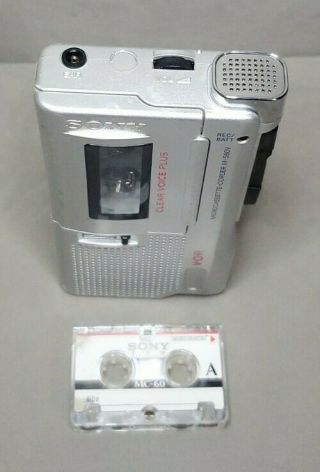 RARE Sony M - 560V Microcassette - Corder Tape Recorder Player VOR Silver - 2