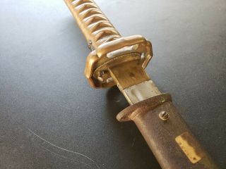 Rare Ww2 Japanese Nco Sword Copper Handle 1st Model 100