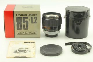 [super Rare Boxed Mint] Canon Fd 85mm F1.  2 Ssc S.  S.  C Aspherical Asph Lens Japan