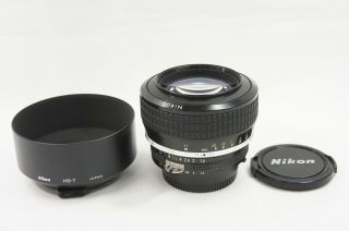 " Rare " Nikon Ai - S Noct Nikkor 58mm F1.  2 Mf Lens For F Mount W/ Hood 200522a