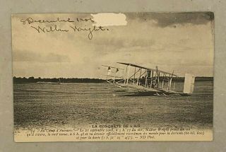Wilbur Wright The Wright Brothers Signed 3x5 Postcard Jsa Loa Rare
