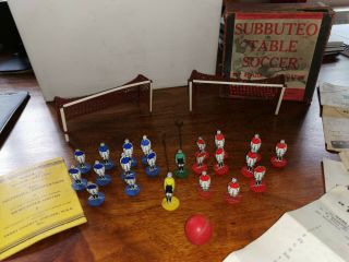 Rare 1950’s Vintage Subbuteo Table Soccer Set Paperwork And Leaflets