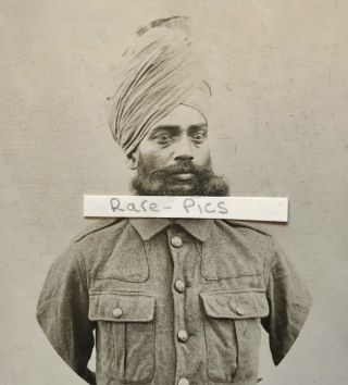 Orig.  Period Ww1 German Photo: Indian Sikh Soldier,  Turban,  Army Uniform Rare