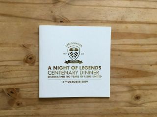 Leeds United Centenary Dinner Programme | Rare