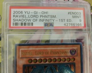 Yu - Gi - Oh PSA 9 Raviel,  Lord of Phantasms Ultimate Rare 1st Edition SOI 3