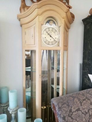 Rare Discontinued Howard Miller Grandfather Clock With 6 - Shelf Curio Cabinet