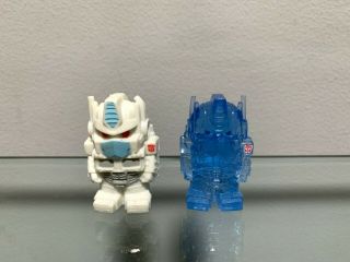 Transformers Ooshies G1 Clear Blue Chase Optimus Prime & Ultra Magnus