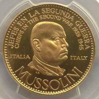 Venezuela 1957 Mussolini 60 Bolivares Pcgs Ms65 Gold Coin,  Rare