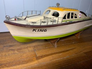 Vtg Ito 30 " King 3 Motor Cruiser Wood Model Boat Japan Battery Operated Toy Rare