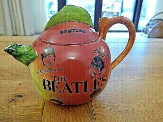 Beatles Rare Porcelain Signature Teapot In The Shape Of An Apple.  Collectable