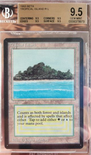 Vintage Magic | Mtg Bgs 9.  5 Beta Tropical Island,  Quad,  Pack Fresh