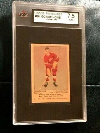 Rare Orig.  1951 - 52 Parkhurst Gordie Howe Rookie Card Ksa 7.  5 Centered