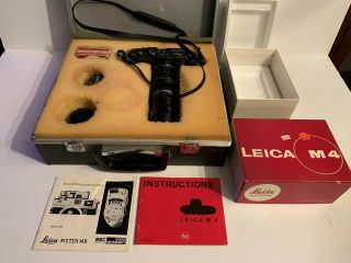 Rare Vintage 1960s Black Leica Camera Rangefinder W/box Extra Lens Booklets