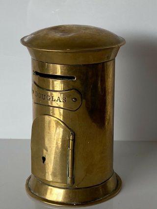 Very Rare Trench Art World War 2 British Soldier Brass Shell Money Bank