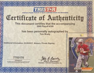 2000 Playoff Absolute Tom Brady Autograph Rare Rookie Rc Only 3 Signed On Record