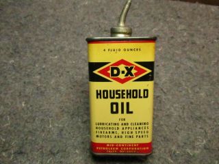 Vintage Oil Tin/d - X Household Oil/lead Spout/4 Oz.  /colorful & Nice/rare Old Tin