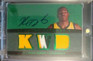 Kevin Durant 2007 Ud Premier On Card Auto Patch Rookie Rpa Rc /5 Rare
