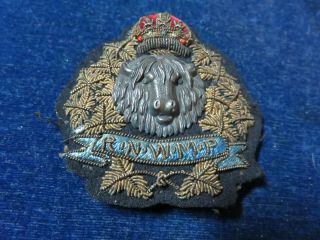 Rare Orig Attributed Pre Ww1 " Rnwmp " Bullion Wire Officers Cap Badge