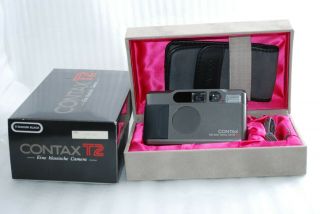 " Rare Box " Contax T2 Titanium Black 35mm Point & Shoot Film Camera 3904