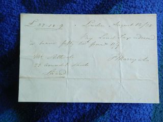 Rare Document Signed By Frederick Marryat - Maritine Marryat 