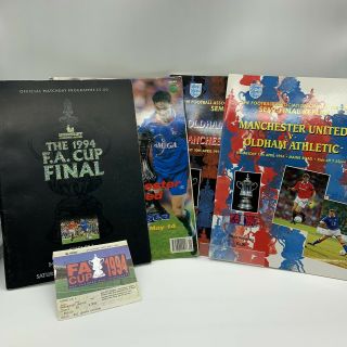 Rare Manchester United V Chelsea 1994 Fa Cup Final Programme,  Ticket,