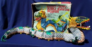 BATTERY OPERATED SNAPPY THE HAPPY BUBBLE BLOWING DRAGON RARE MARX TOY JAPAN 2