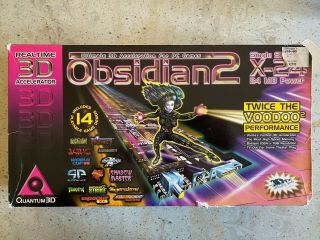 Quantum3d Obsidian2 X - 24 - 3dfx Voodoo2 Sli On A Card - Rare - Boxed -