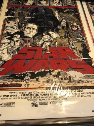 Star Wars Tyler Stout Mondo Print Full Set Of Rare Low 31/850